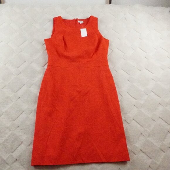 J Crew Sheath Sleeveless Dress Womens 4 Red Formal Preppy - Picture 1 of 10